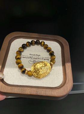 富甲天下沙金手链乌龟壳手链仿真黄金情侣款手绳轻奢高级感女同款