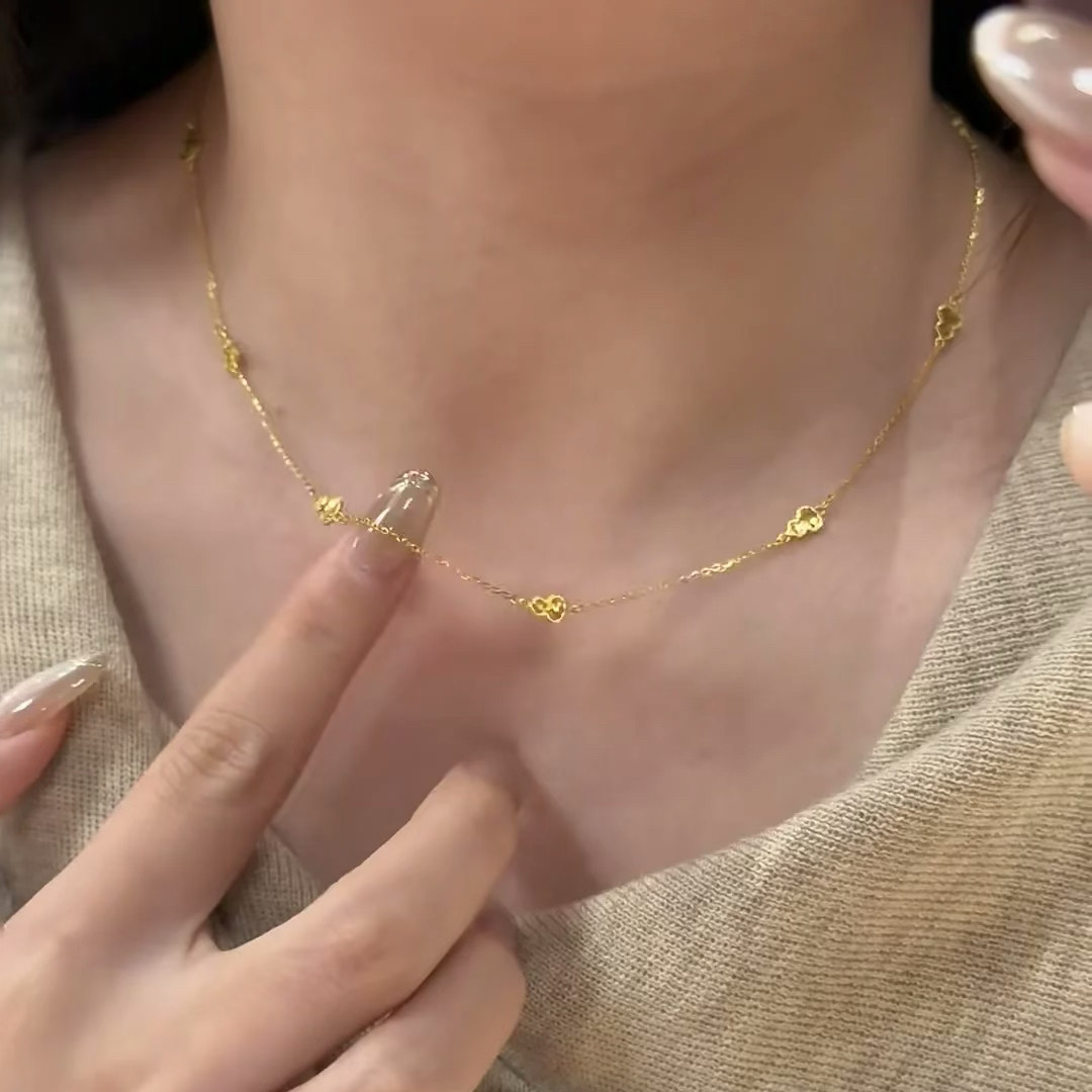 碎冰冰葫芦项链女仿真黄金沙金福禄轻奢高级感锁骨链新中式送女友图片