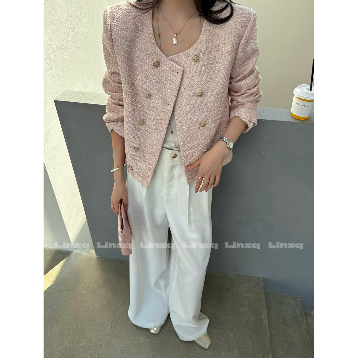 林子秋 【白色神裤】阔腿直筒西装裤