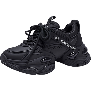 【美拉德】色非厚底增高运动休闲鞋女2025春百搭小个子老爹鞋D624