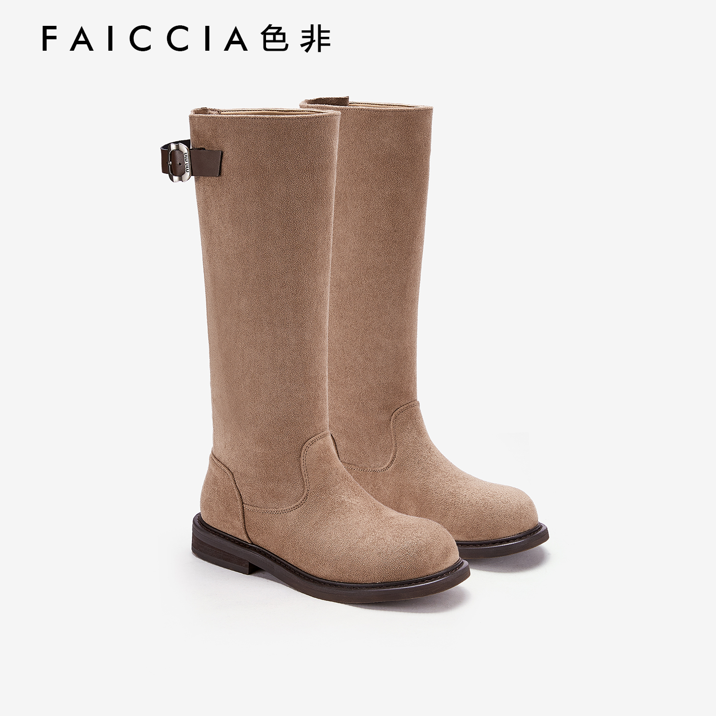 复古粗跟简约时尚韩版骑士靴