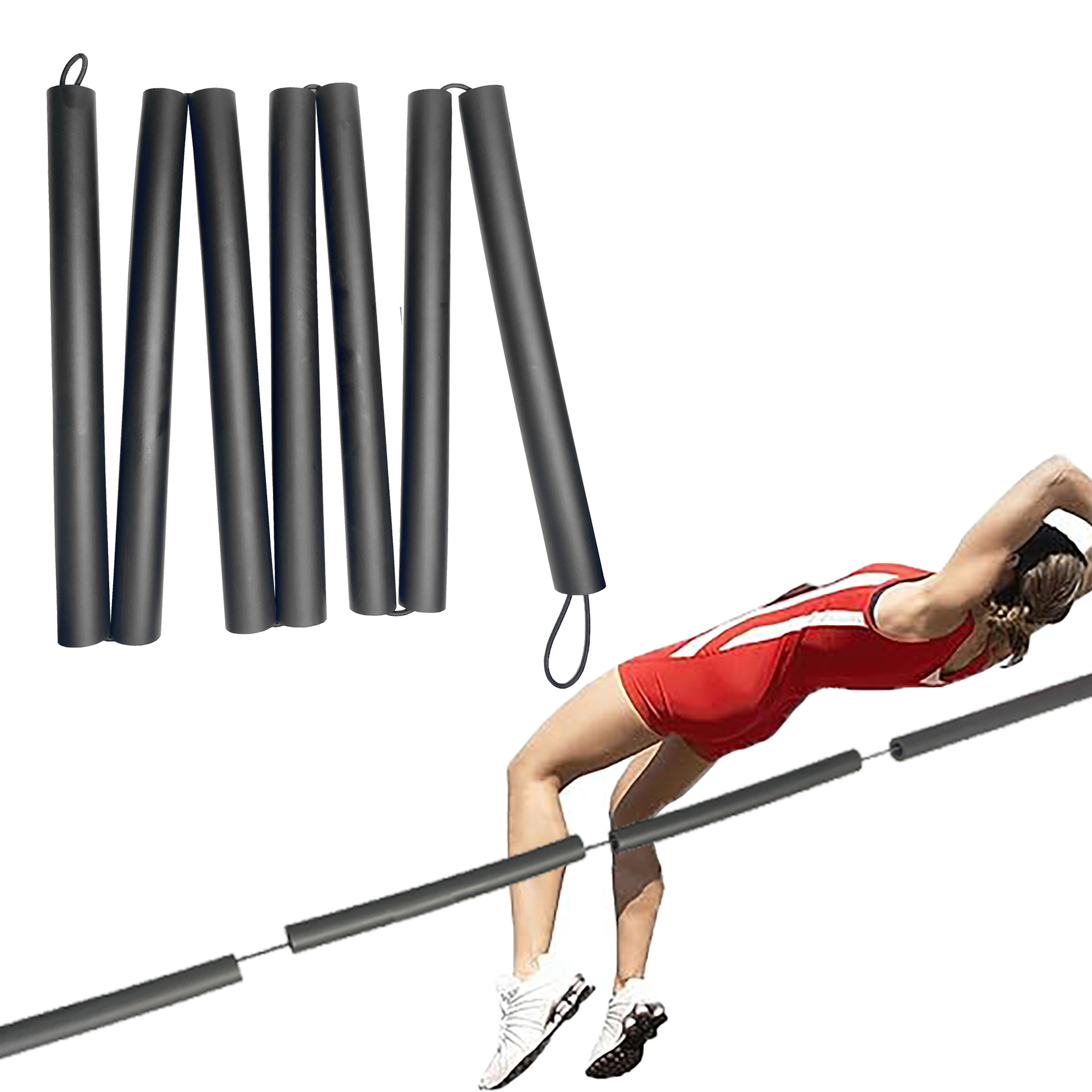 跳高绳训练绳运动装备弹力软绳泡沫跳户外高杆撑杆跳弹力松紧绳