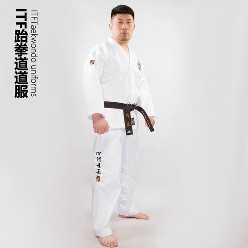 ITF跆拳道服成人训练儿童刺绣