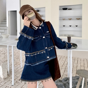 秋季新款时尚套装女牛仔外套+半身裙两件套B127-T6203-P165-K249，女装套装/套裙，浙宝127