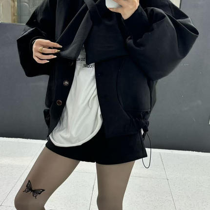 YUYU女装新款时尚洋气带围巾羽羽外套