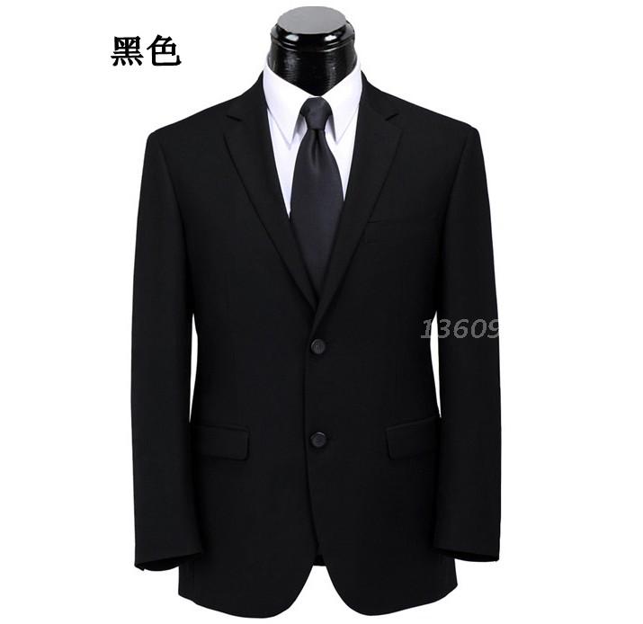 西服套装男士四季韩版婚礼常规上班职业工作两件藏蓝黑色新品中年