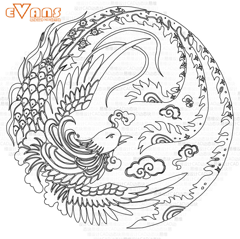 120款羽翼翅膀飞鸟图案CAD文档