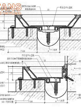 变形缝CAD电子版动态块 14J936图集A系列内外墙楼地面顶棚伸缩缝