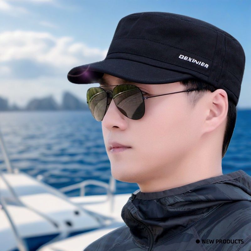 帽子男款男士鸭舌帽防晒太阳帽新款春秋季平顶帽时尚百搭遮阳休闲