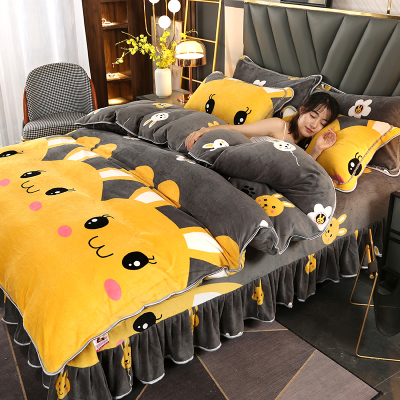 冬季四件套牛奶绒保暖