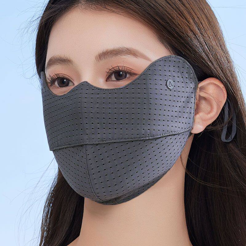 防晒口罩女夏季2025新款防紫外线高颜值女士加大透气冰丝面罩薄款