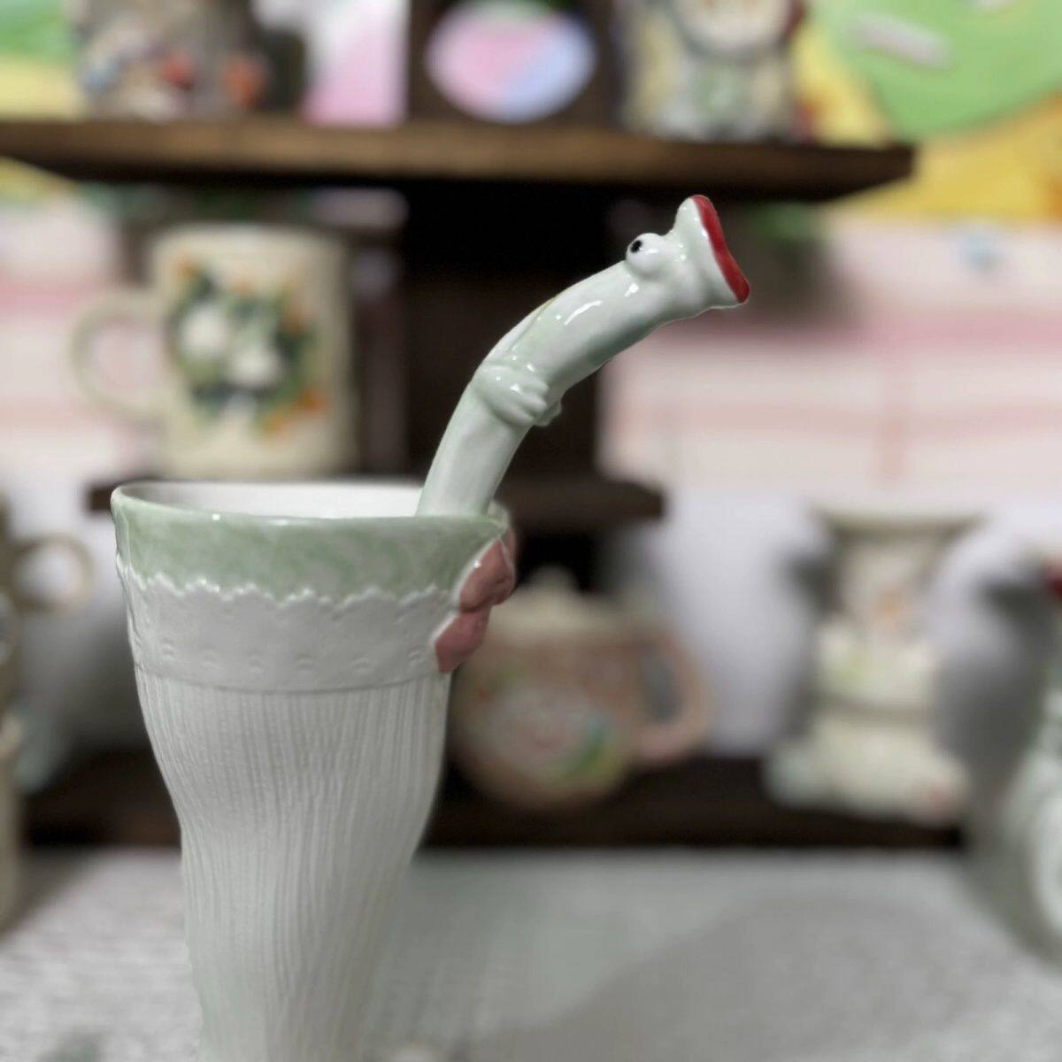 【正版授权】丑翻天陈二沟同款青蛙陶瓷吸管手工创意网红搞怪送礼