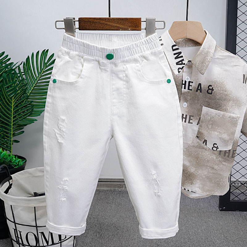 儿童春秋季帅气白色长度