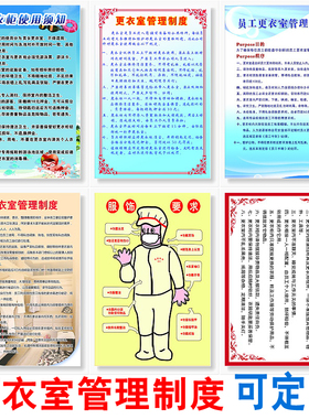 更衣室宾馆景区海报墙贴画规定