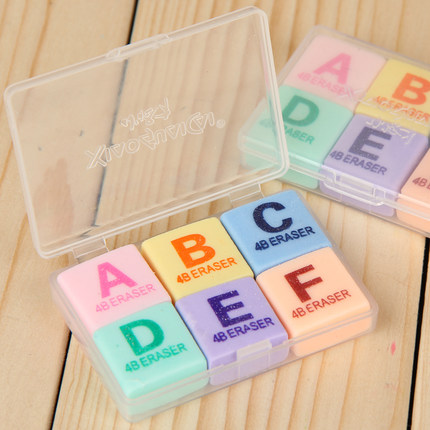 小怪才绘图超洁净4B字母ABC橡皮擦数字加减乘除生肖可爱创意礼品