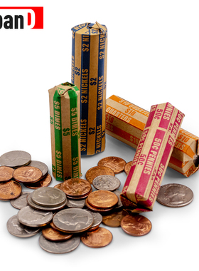 1000pc厂家直供硬币包装纸牛皮纸半自动硬币包装纸圆筒硬币打包纸