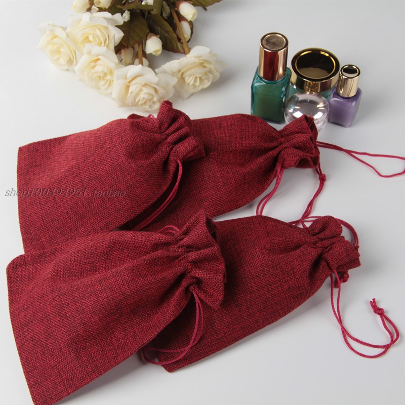酒红色麻布袋印章袋香水包装袋