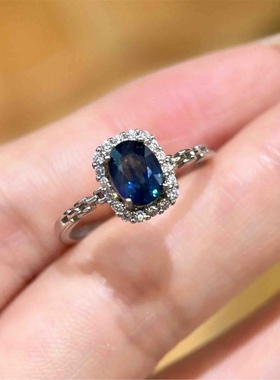 【大娇来了】老烧 1ct 皇家蓝 S925银蓝宝石戒指（F0634）20666