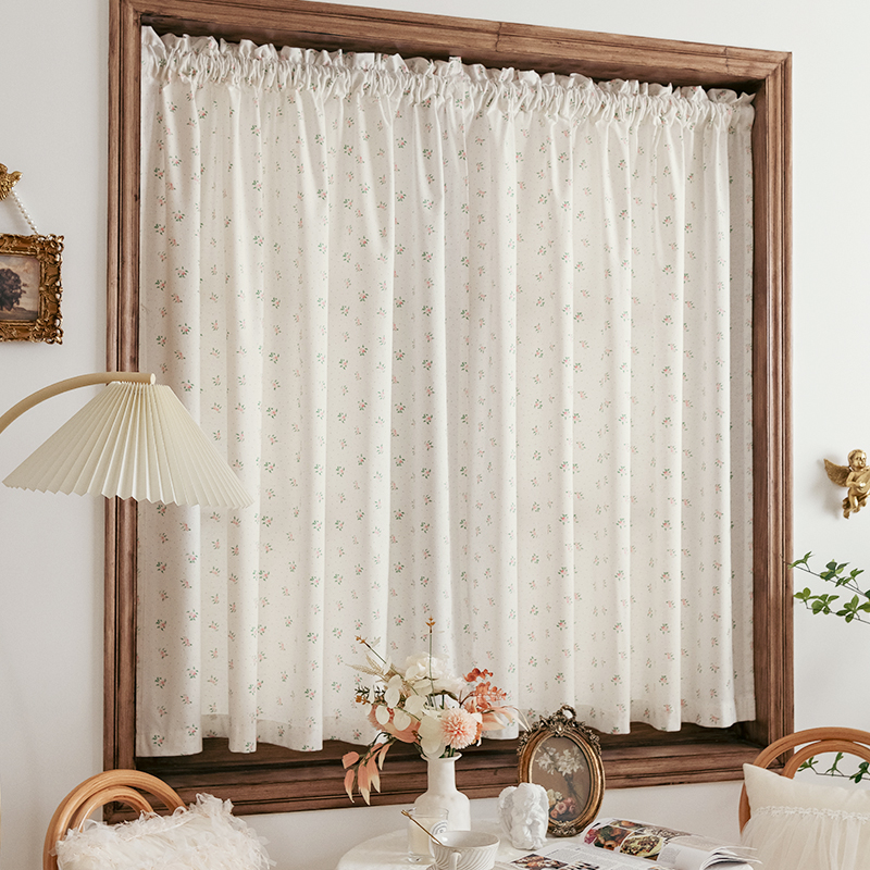 法式田园小清新飘窗窗帘纯棉碎花