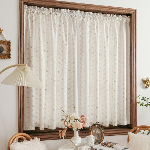 法式田园小清新飘窗窗帘纯棉碎花