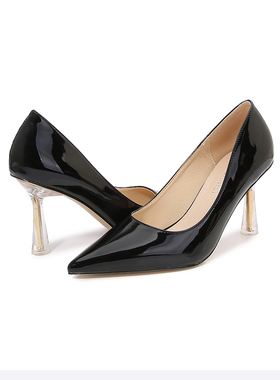 韩版 尖头 白色水晶跟婚鞋  男士脚宽脚胖反串高跟鞋 女鞋35-46码