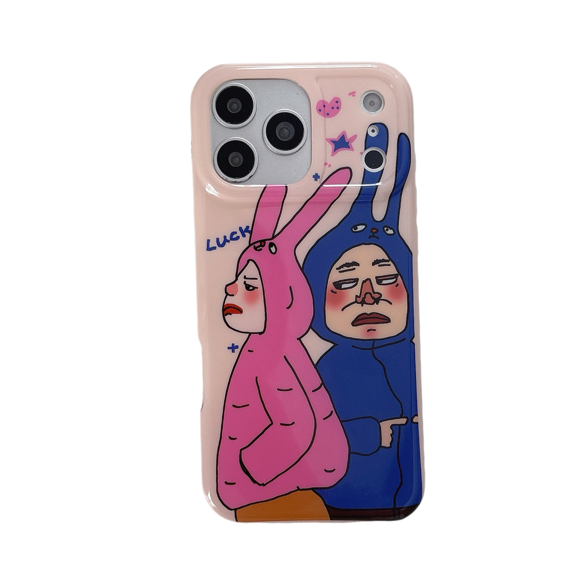 iPhone17promax卡通IMD手机壳美式印花保护套适用苹果16pro防摔卡通搞怪情侣人物插画15pm当代年轻人14大学生