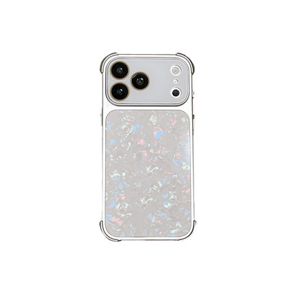 14pm简约手机壳iPhone15pro保护套防摔高级感适用苹果17promax高颜值四角贝壳纹亚克力背板水晶镜头16pm女ins