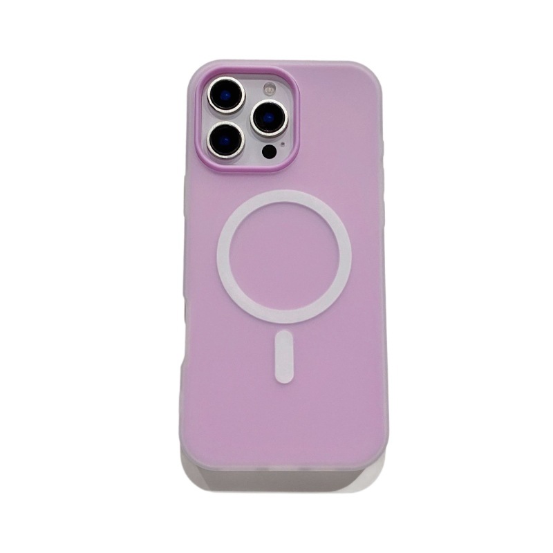 iPhone16promax手机壳15pro新款防摔适用苹果13少女日韩简约小众软壳ins风纯色磁吸磨砂壳糖果色二合一磁吸14