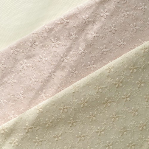 40支梭织纯棉薄棉布刺绣小花朵衬衣发圈连衣裙布艺手作diy面料