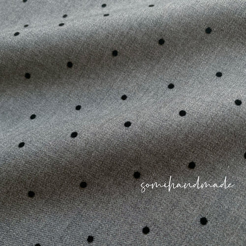 TR灰色小波点miumiu风秋冬西装外套马甲旗袍半裙diy面料发圈包布