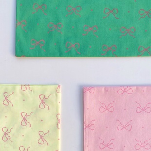 40支全棉蝴蝶结粉色绿色黄手作衬衣家居服发圈包包里布diy薄棉布