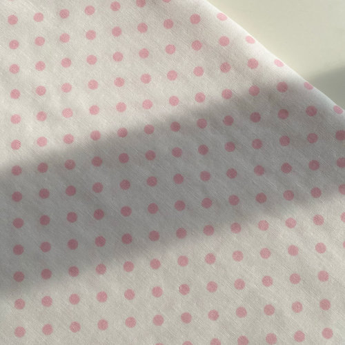 纯棉双层纱粉色波点口水巾小盖被睡衣家居服手工diy面料