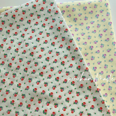 碎花60支纯棉面料diy手作包包童装连衣裙娃衣布发圈头巾薄棉布