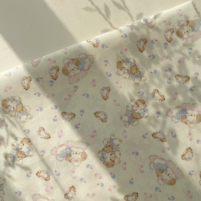 40支纯棉薄棉布可爱小狗diy抱枕靠垫沙发床头软装家居装饰面料