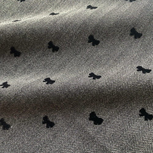 TR人字纹蝴蝶结植绒面料发饰复古女装连衣裙半裙套装西装包包布料