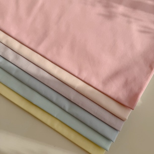 60支纯色薄棉布粉色蓝色面料夏款衬衣内衬里布diy手作面料布