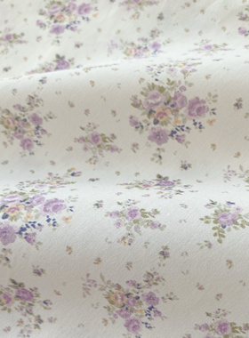 40支紫色小碎花面料纯棉娃衣童装diy夏发圈连衣裙衬衫手工头巾布