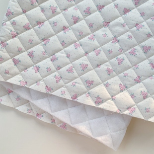 40支表布绗棉粉色花小玫瑰波点手作家居服包布diy棉衣马甲夹棉布