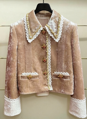 桥现货正品24春精致丝绒花边外套LF24C11SC243-240