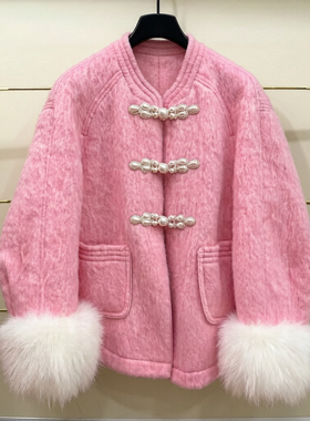 芗现货正品24冬中式小立领呢料外套LF24D31SC160-240
