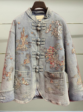 芗现货正品24冬亭台楼阁牛仔羽绒服LF24D31DC103-240
