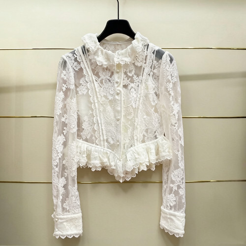 芗现货正品24冬洛可可蕾丝上衣LF24D11SB332-240