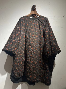 YLZL衣路走来 原创设计纯棉花色盘扣套头中长款棉衣39110