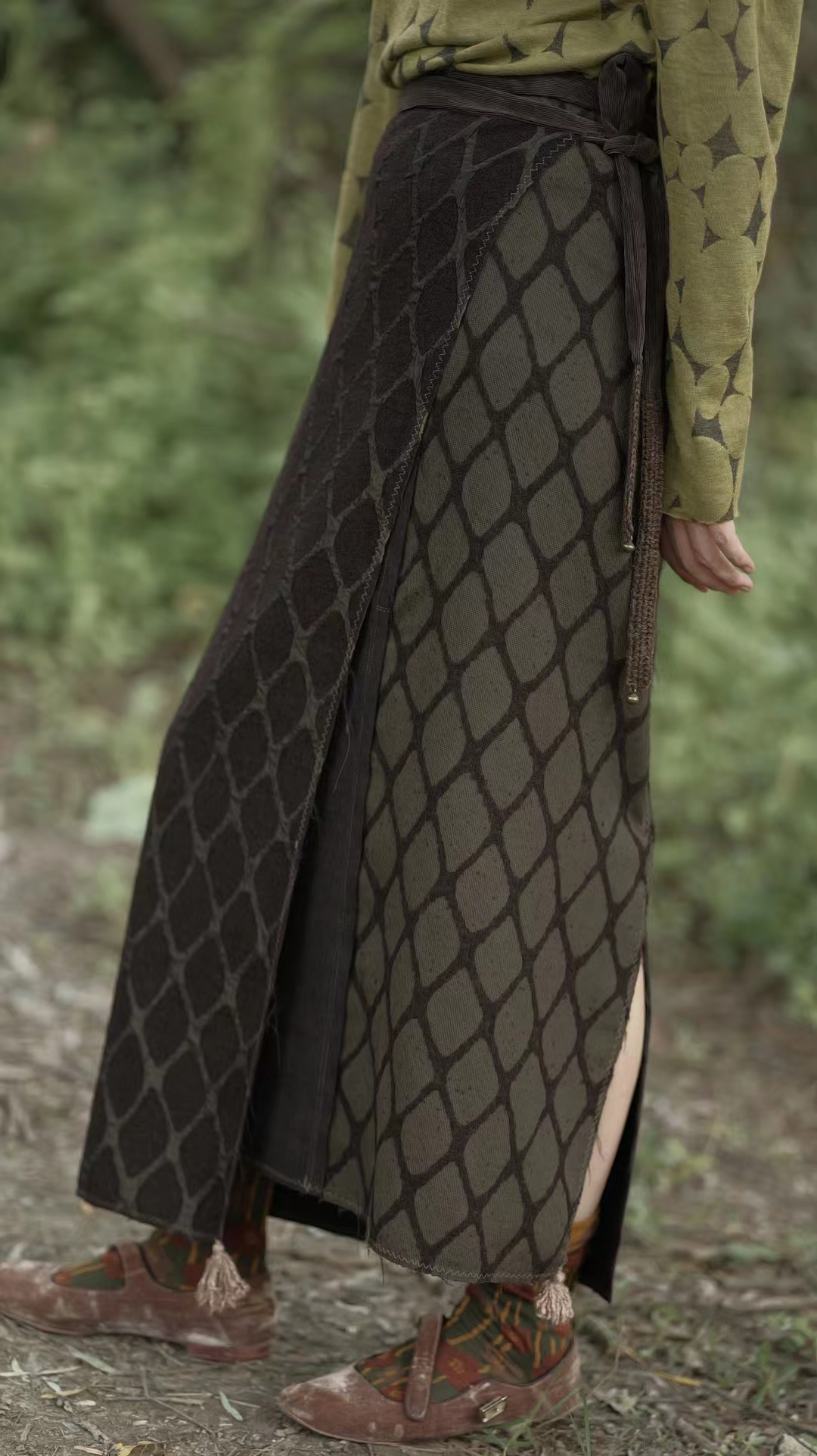 衣诗里意大利羊毛提花裹裙Q1167半裙