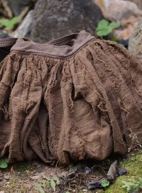 MMBL慢慢变蓝荼植物染摆裙手工植物染泥染单肩包