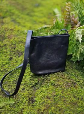 MMBL慢慢变蓝荼头层牛皮包黑色