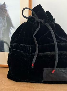 MMBL慢慢变蓝荼丝绒双肩包