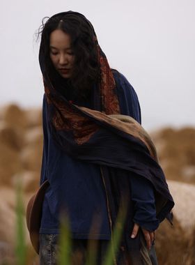 GLM古兰木 围巾披肩 紫色花7331