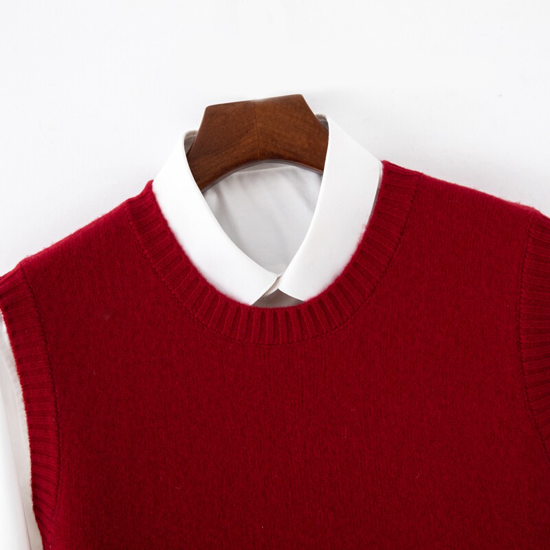 【可机洗】100%羊毛秋冬中老年男士羊绒圆领针织马甲坎肩保暖老人