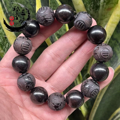 天然黑檀木手串佛珠手串